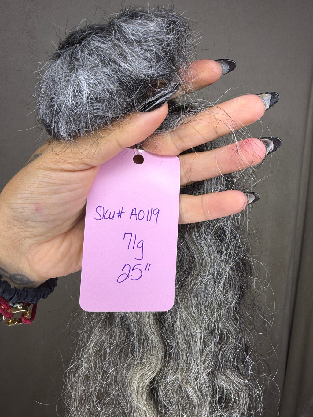 Slavic curly gray A0119 25” 71g